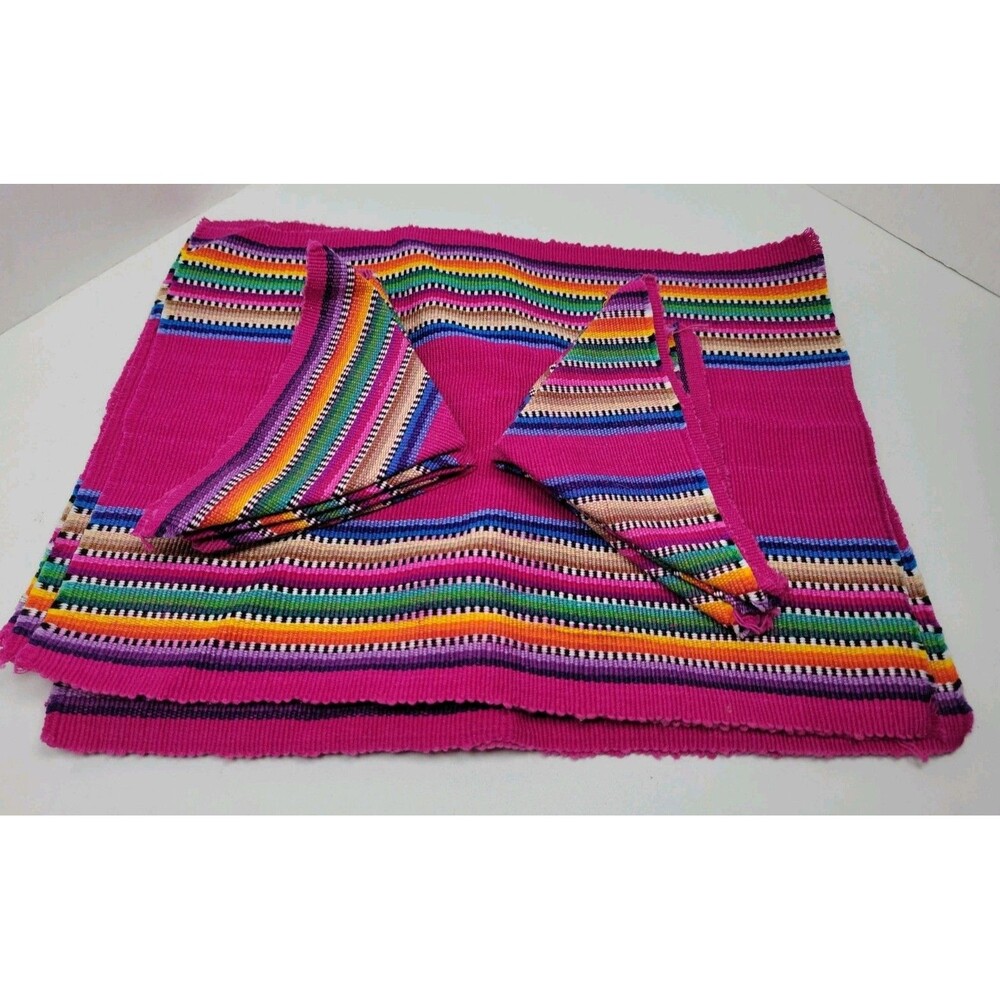 Guatemalan Woven Placemats & Napkins Set 6 Placemats + 6 Napkins  Unused